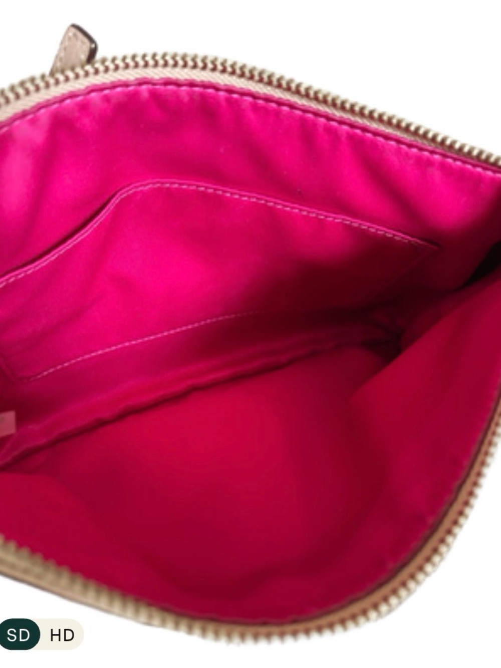 Coach Madison Collection Pebble Leather Crossbody Bag Taupe/Sand Hot Pink Lining - Picture 10 of 11